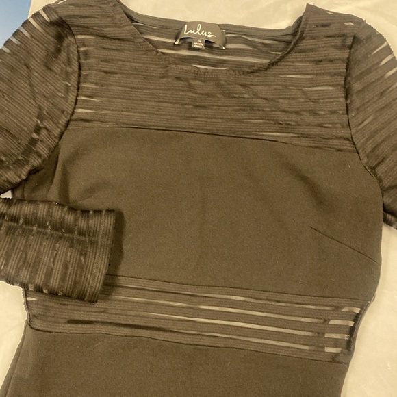 Lulus size small little black mini dress 3/4 sleeves great staple! - Picture 3 of 3